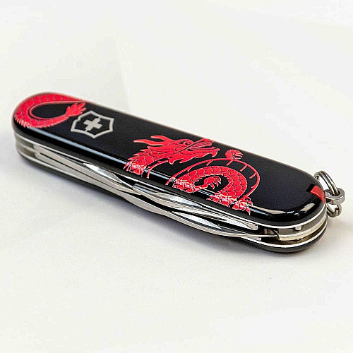 Нож Victorinox Spartan Zodiac 91мм/12функ/красный дракон/черный