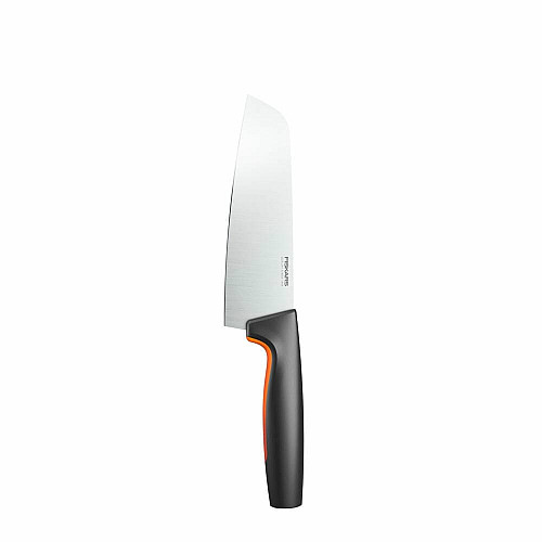 Кухонный нож кухонный Santoku Fiskars Functional Form, 16см, нержавеющая сталь, пластик, черный