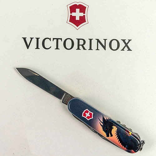 Нож Victorinox Climber Zodiac 91мм/14функ/Дракон в лучах солнца/разноцветный