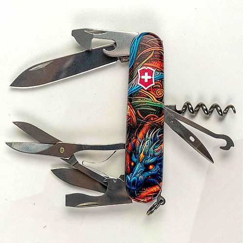 Нож Victorinox Climber Zodiac 91мм/14функ/Сапфировый дракон/разноцветный