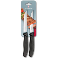 Кухонний ніж Victorinox SwissClassic SteakVx6.7903.12B, 12 см, з чорн. ручкою, 2 шт (блістер)