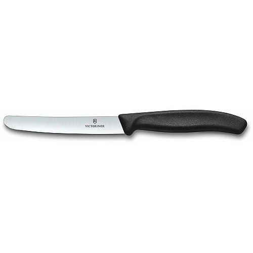Кухонный нож Victorinox SwissClassic Table, 11 см, черный. ручкой