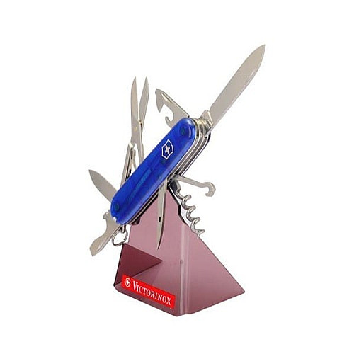 Ніж Victorinox Climber 91мм/14функ/прозорий синій