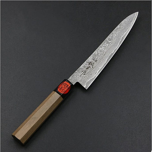 Нож кухонный Paring 150 мм лезвие, SG2, Damascus 33, 64HRC, ручка - орех,TANAKA, HONMAMON (4573200705175) Япония