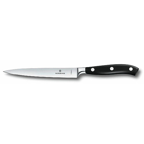 Кухонный нож Victorinox Grand Maitre Carving, 15 см, черный. ручкой, в подарочной упаковке