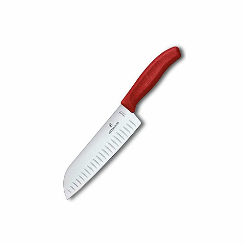 Кухонный нож Victorinox SwissClassic Santoku, 17 см, с июнь. ручкой, блистер