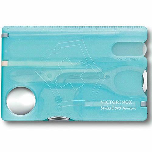 Набор Victorinox Swisscard Nailcare 82х54х4мм/13функ/прозрачный голубой