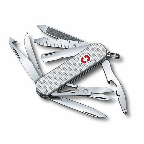 Нож Victorinox Minichamp Alox 58мм/15функ/рифл/серебристый