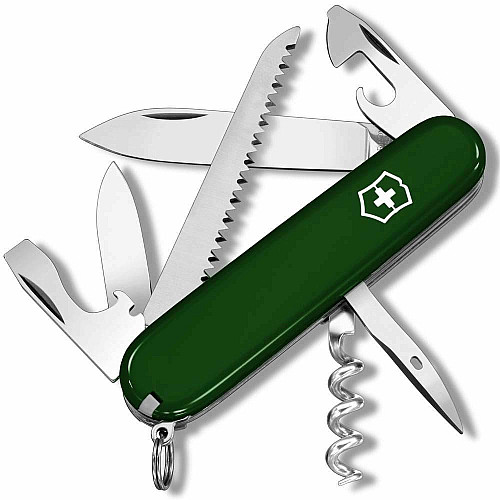 Ніж Victorinox Camper 91 мм/13 функцій/зелений