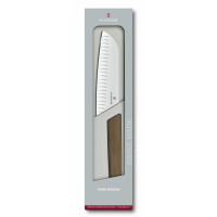 Кухонний ніж Victorinox Swiss Modern Santoku Vx6.9050.17KG, 17 см, ручка з горіха, в подар.уп.