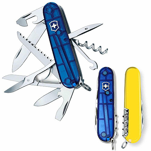 Нож Victorinox Huntsman Ukraine 91мм/15функ/проз.сине-желтый