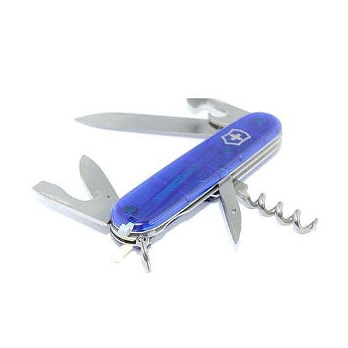 Ніж Victorinox Spartan 91мм/12функ/прозорий синій