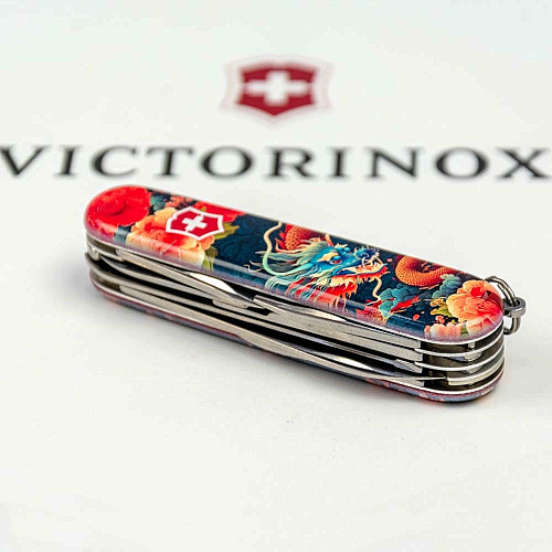 Нож Victorinox Huntsman Zodiac 91мм/15функ/Китайский дракон/разноцветный