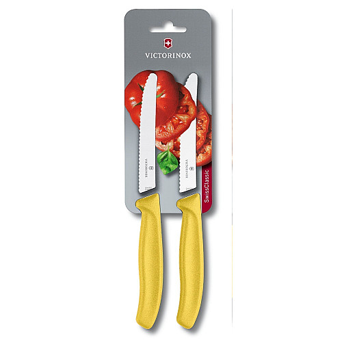 Кухонный нож Victorinox SwissClassic Tomato&Sausage Vx6.7836.L118B, 11 см, с окт. ручкой, 2 шт (блистер)