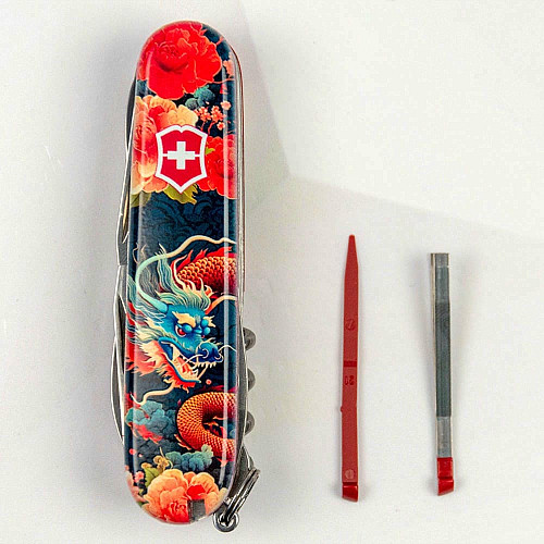 Нож Victorinox Huntsman Zodiac 91мм/15функ/Китайский дракон/разноцветный