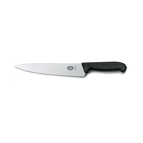 Кухонный нож Victorinox Fibrox Carving, 22 см, черный. ручкой