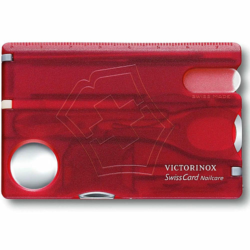 Набор Victorinox Swisscard Nailcare 82х54х4мм/13функ/прозрачный красный