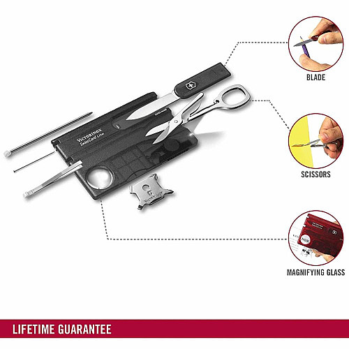 Набір Victorinox Swisscard Lite 82х54х4мм/13функ/прозорий чорний