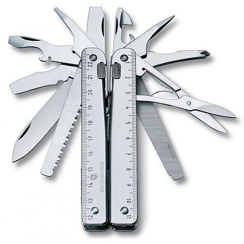 Мультитул Victorinox Swisstool X Plus 115мм/38функ + черный кожаный чехол