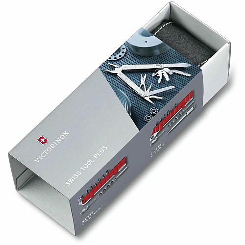 Мультитул Victorinox Swisstool X Plus 115мм/38функ + черный кожаный чехол