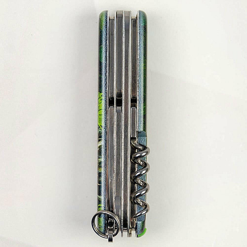Нож Victorinox Huntsman Zodiac 91мм/15функ/Зеленый деревянный дракон/разноцветный