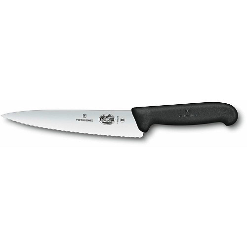 Кухонный нож Victorinox Fibrox Carving, 19 см, черный. ручкой