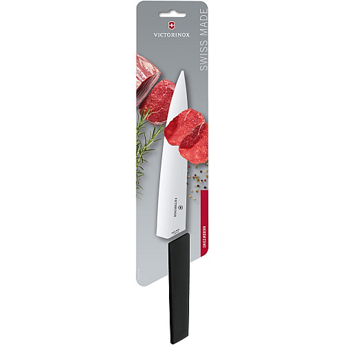 Кухонний ніж Victorinox Swiss Modern Carving, 22 см, з чорн. ручкою, блістер