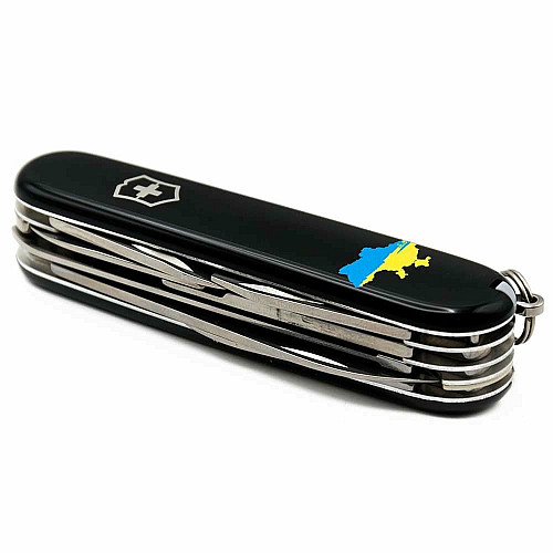 Нож Victorinox Huntsman Ukraine 91мм/15функ/карта Украины сине-желтая/черный
