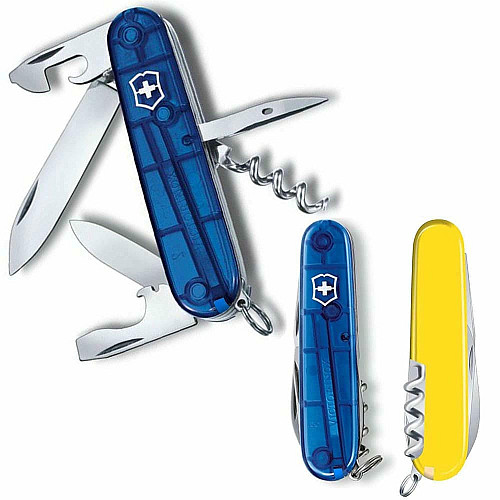 Нож Victorinox Spartan Ukraine 91мм/12функ/проз.сине-желтый