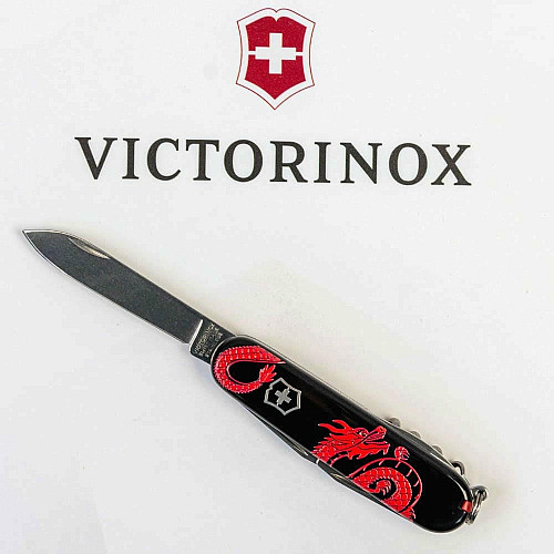 Нож Victorinox Spartan Zodiac 91мм/12функ/красный дракон/черный