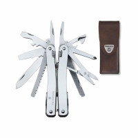 Мультитул Victorinox Swisstool Spirit X 105мм/24функ + коричневий шкіряний чохол