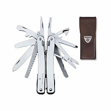 Мультитул Victorinox Swisstool Spirit X 105мм/24функ + коричневий шкіряний чохол