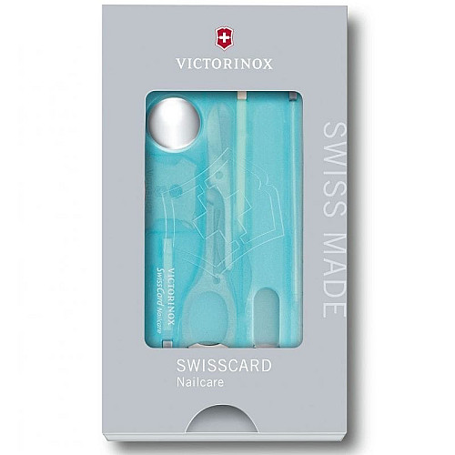 Набор Victorinox Swisscard Nailcare 82х54х4мм/13функ/прозрачный голубой