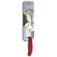 Кухонний ніж Victorinox SwissClassic Santoku, 17 см, з черв. ручкою, блістер