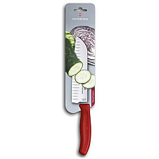 Кухонний ніж Victorinox SwissClassic Santoku, 17 см, з черв. ручкою, блістер
