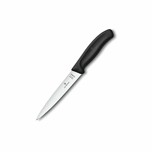 Кухонный нож Victorinox SwissClassic Filleting Flex, 16 см, гибкий, черный. ручкой, блистер