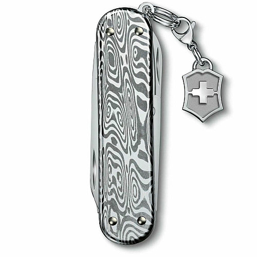 Ніж Victorinox Classic SD Brilliant Damast 58 мм/5 функцій/сріблястий