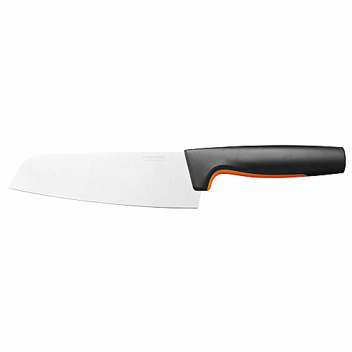 Кухонный нож кухонный Santoku Fiskars Functional Form, 16см, нержавеющая сталь, пластик, черный