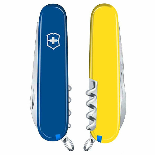 Нож Victorinox Waiter Ukraine 84мм/9функ/сине-желтый
