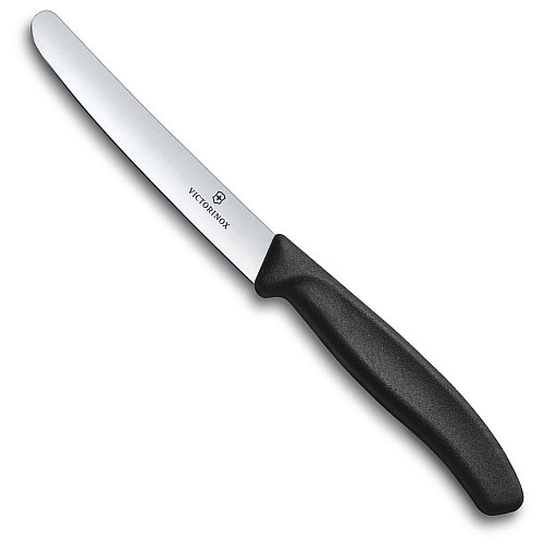 Кухонный нож Victorinox SwissClassic Table, 11 см, черный. ручкой