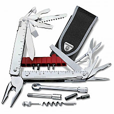 Мультитул Victorinox Swisstool X Plus Ratchet 115мм/38функ/сріблястий + чорний нейлоновий чохол