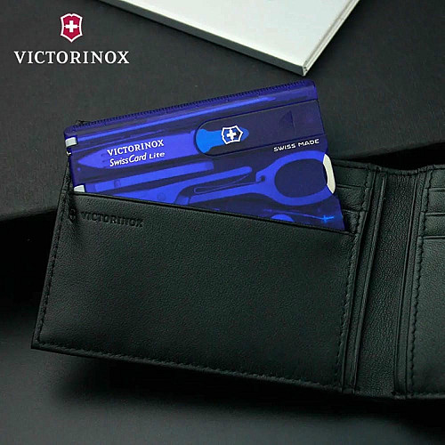 Карта-мультитул Victorinox Swisscard Lite 82х54х4мм/13функ/прозрачная синяя