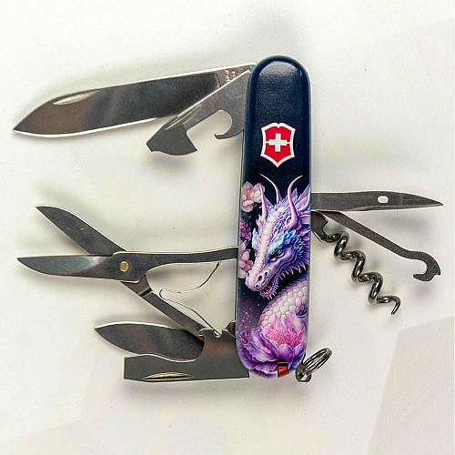 Нож Victorinox Climber Zodiac 91мм/14функ/Волшебный дракон/разноцветный