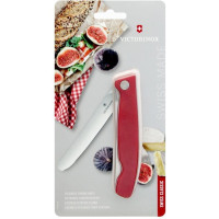 Кухонний ніж Victorinox SwissClassic Foldable Paring, 11 см, з черв. ручкою, блістер