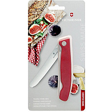 Кухонний ніж Victorinox SwissClassic Foldable Paring, 11 см, з черв. ручкою, блістер