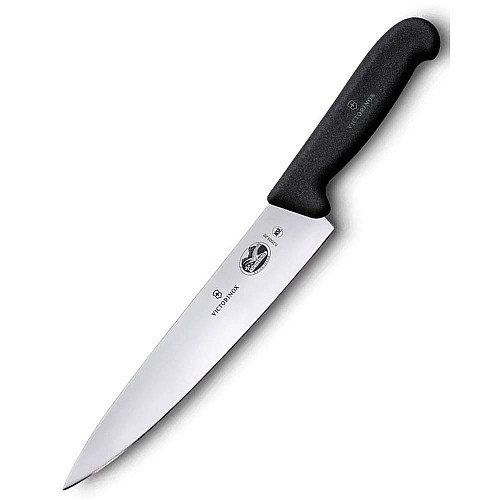 Кухонный нож Victorinox Fibrox Carving, 22 см, черный. ручкой