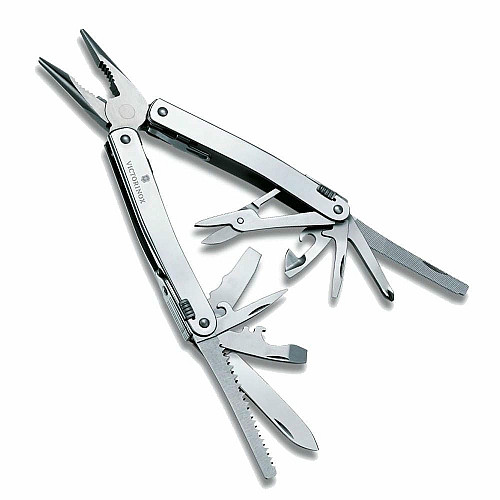Мультитул Victorinox Swisstool Spirit X 105мм/24функ + коричневый кожаный чехол