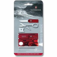 Набір Victorinox Swisscard Lite 82х54х4мм/13функ/прозорий червоний, блістер