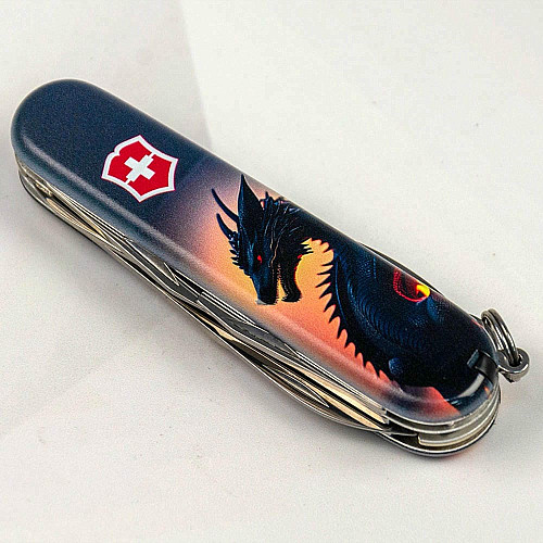 Нож Victorinox Climber Zodiac 91мм/14функ/Дракон в лучах солнца/разноцветный