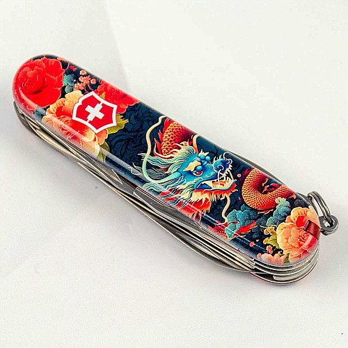 Нож Victorinox Huntsman Zodiac 91мм/15функ/Китайский дракон/разноцветный